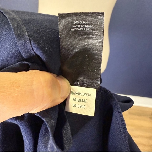 Tahari Red and Blue Polka Dot Metallic Chiffon High/low Dress, Size 24W - Picture 11 of 12